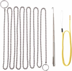 Fish Ball Chain & Retriever Telescoping Hook (Wet Noodle) and Storage Case.