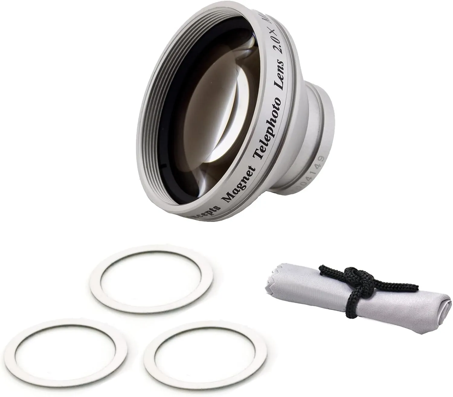 Flip Video F460 2.0x Telephoto (Modification Style) Magnetic Lens   Cronies Micro-Fiber Cleaning Cloth