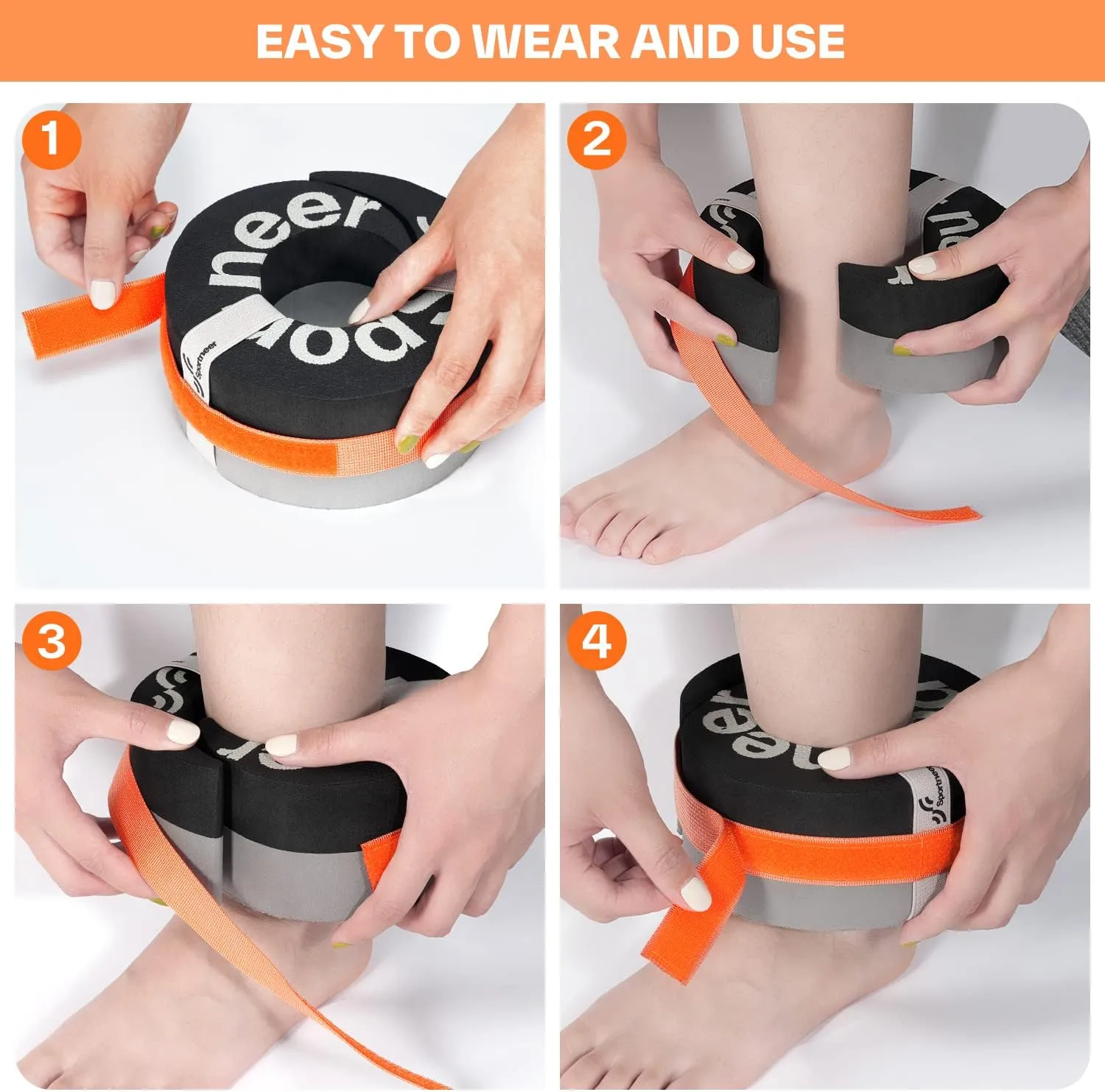 Foam Aquatic Cuffs Exercise Equipment: Sportneer Water Aerobics Float Ring with Adjustable Webbing Pool Exercise Workout Set Water Ankle Ring
