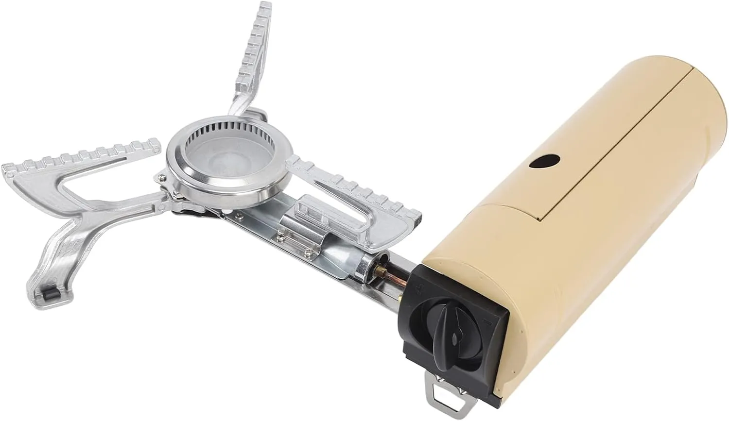 Foldable Cassette Stove, Nonslip Design Alloy Linkage Bracket Magnetic Suction Valve Cassette Gas Oven for Family Picnics for 10 Pot (Khaki)