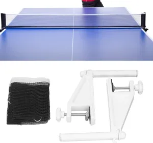 Folding Adjustable Table Tennis Net and Post Set, Portable Pong Mesh Net for Indoor Outdoor Tables