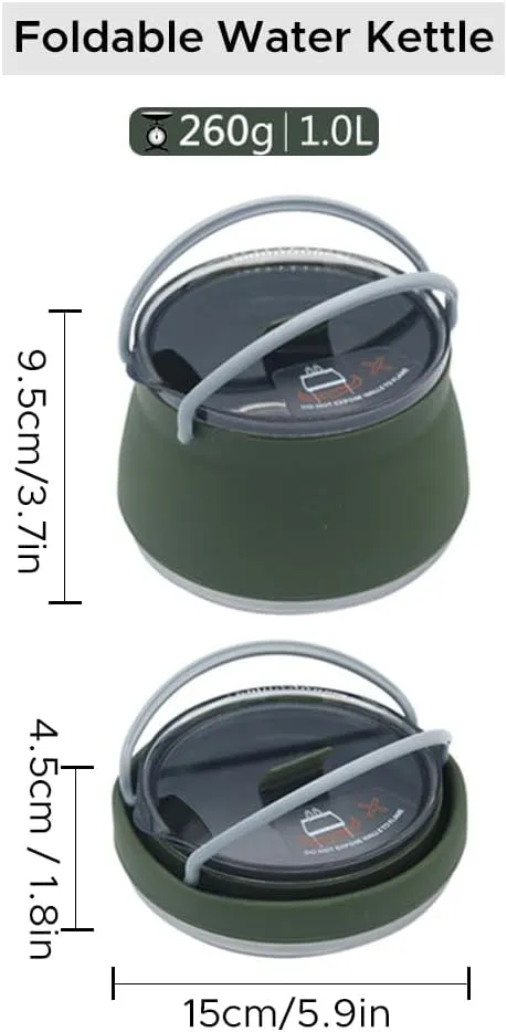 Folding Pot Set Portable Cooking Set Collapsible Cookware Set Outdoor Camping Cookware Set Compact
