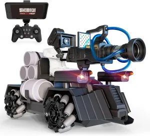 Force1 Officially Licensed Skibidi Toilet Toy Cameraman Figure PDLT Tank RC Truck - Parasite Disabler Remote Control Car, Rechargeable RC Cars with Camera, LED, WiFi 1080p FPV Video Recording