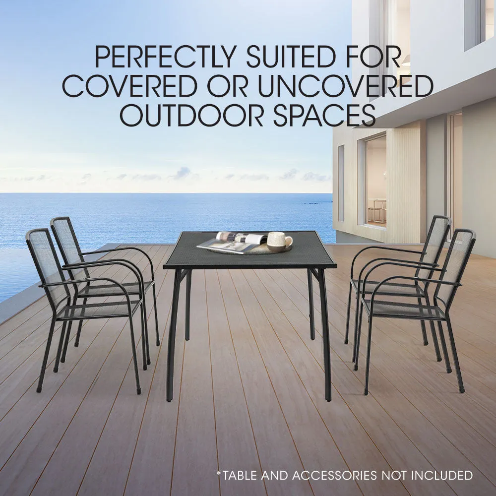 FORTIA 4pc Outdoor Dining Chair Set, for Outside with E-coating