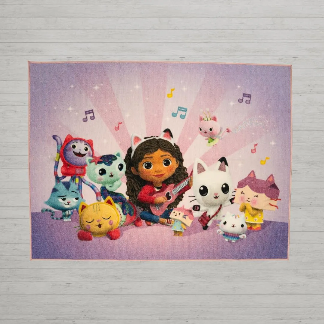 Franco DreamWorks Gabby's Dollhouse Kids Room Non Slip Area Rug, 69 in x 52 in, (Official Licensed Product)