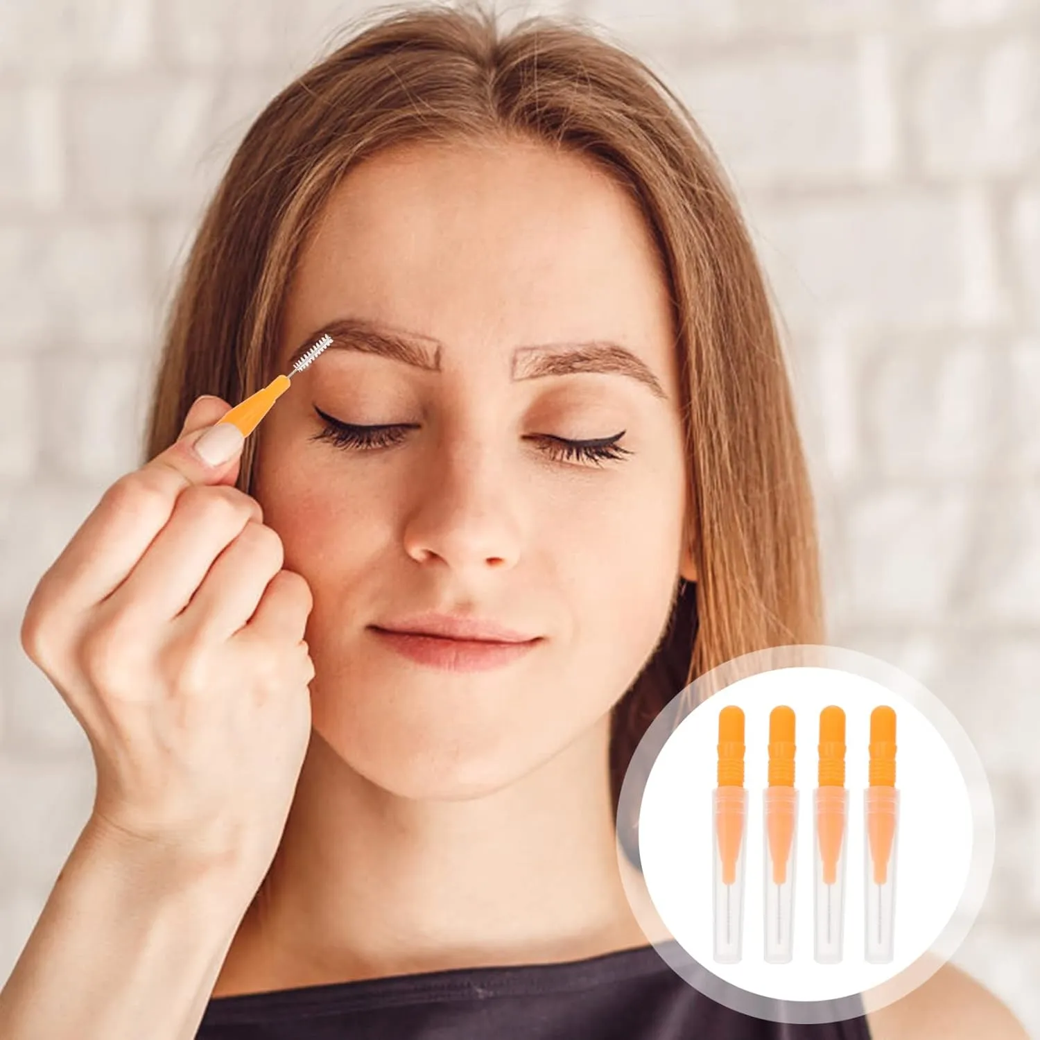 FRCOLOR 4sets Makeup Tools Set Mini Brush Eyebrow Brush Tooth Portable Cosmetic for Travel 20pcs*4