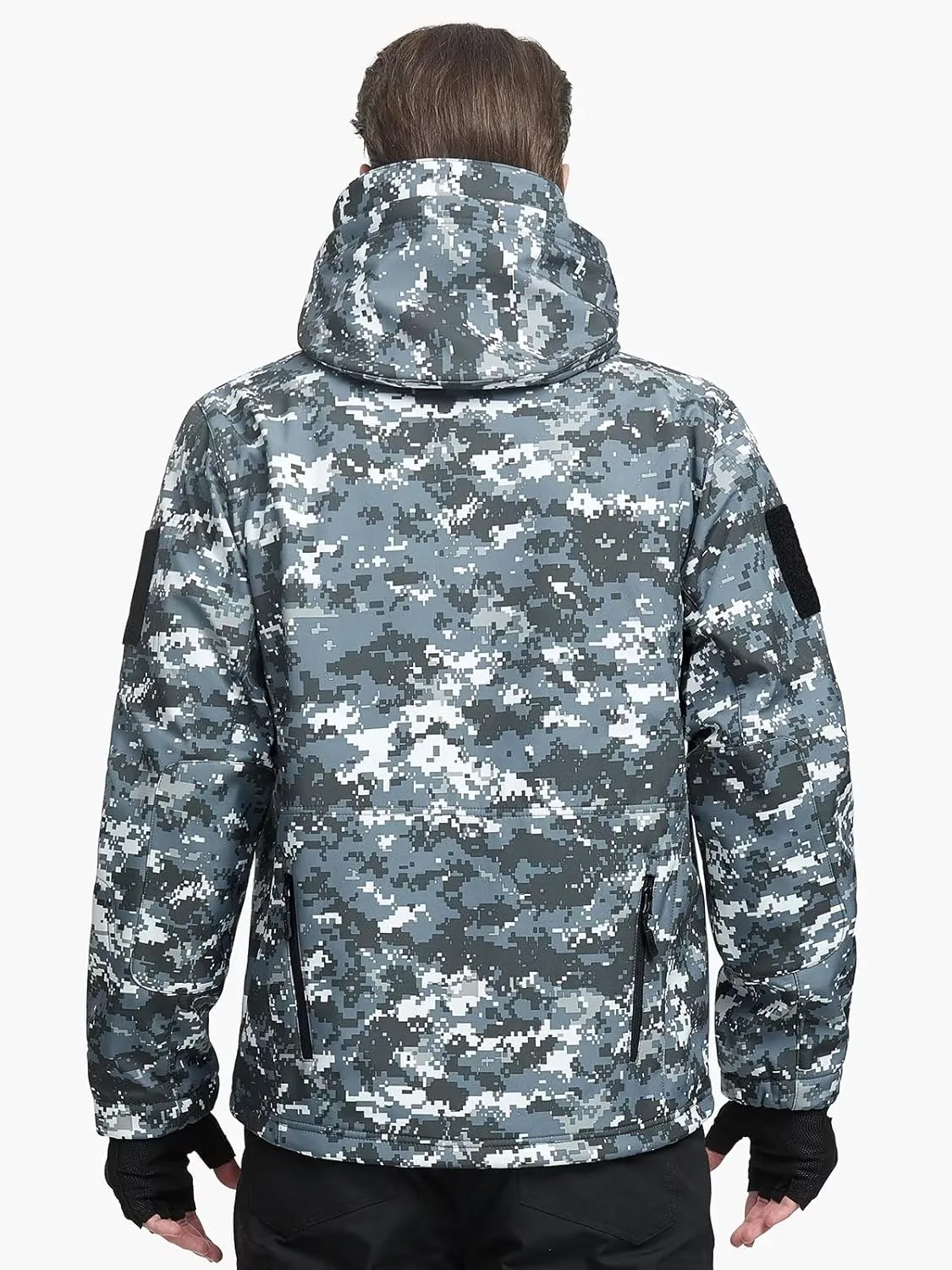 FREE SOLDIER Men's Outdoor Waterproof Soft Shell Hooded Military Tactical Jacket