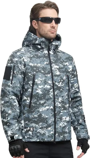 FREE SOLDIER Men's Outdoor Waterproof Soft Shell Hooded Military Tactical Jacket