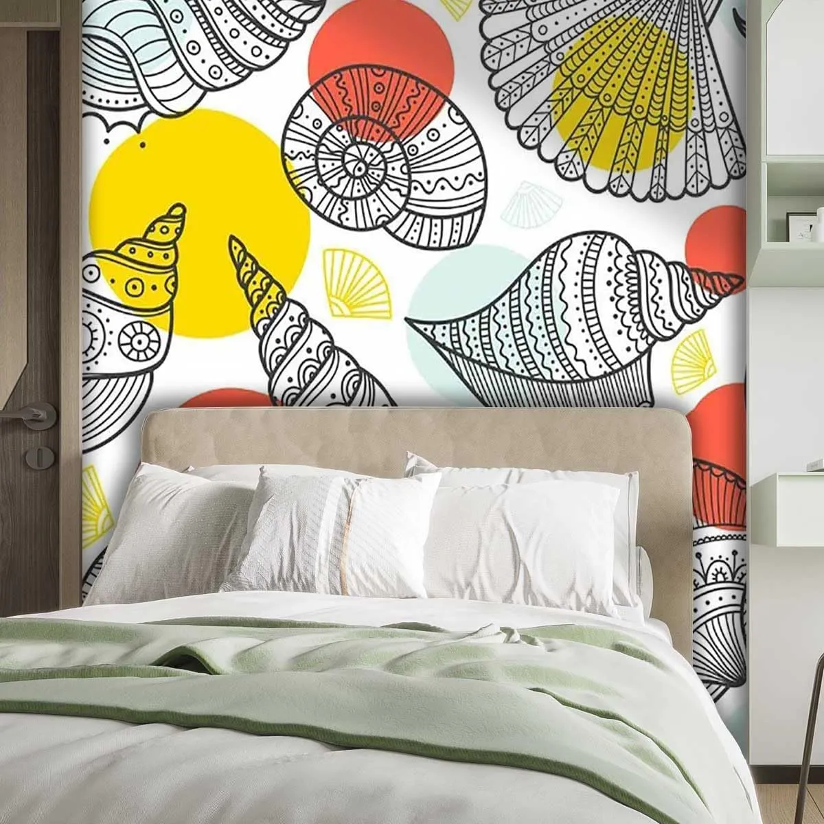 Fun Wallpaper Boho Decor Stickers for Walls Decoration Cute Simple Kids Dollhouse Renter-Friendly (W)137.8"X(H)110"