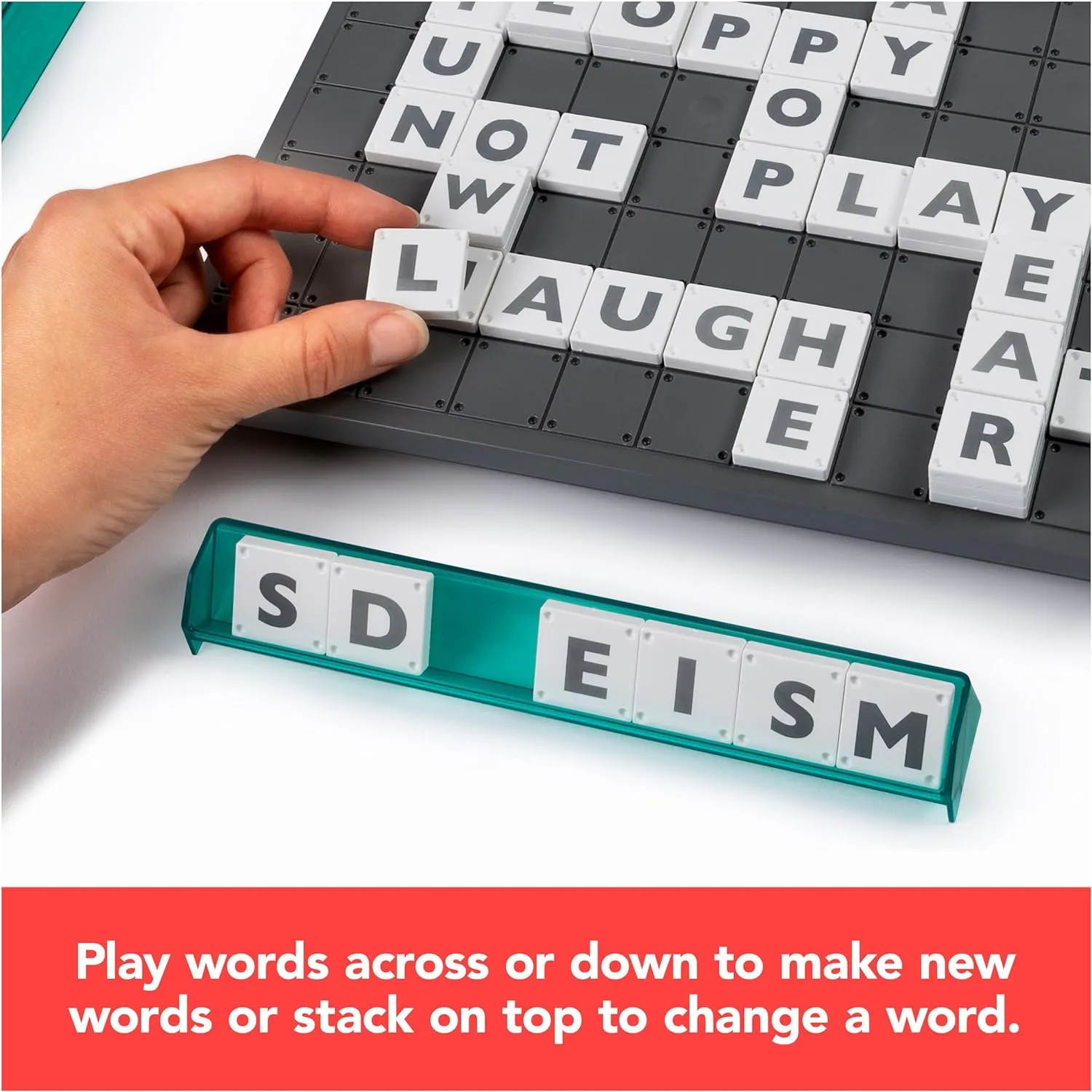 Funskool Upwords, Word Game with Stackable Letter Tiles & Rotating Game for Adults and Kids Ages 8 and Up