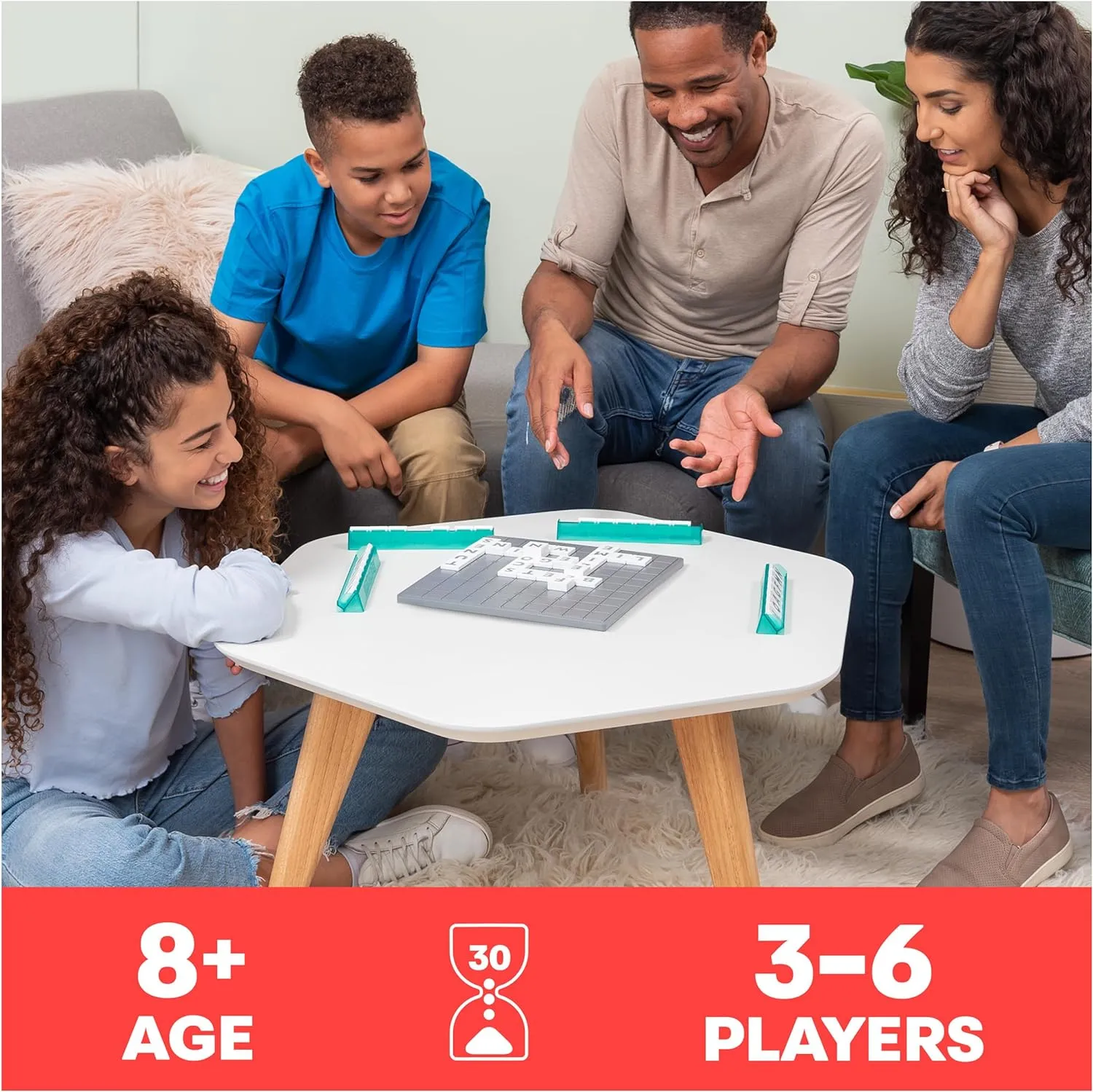 Funskool Upwords, Word Game with Stackable Letter Tiles & Rotating Game for Adults and Kids Ages 8 and Up