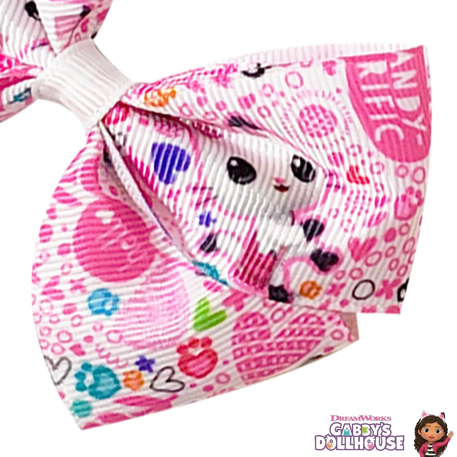 Gabby's Dollhouse Hair Bows - Hair Accessories Gift Set - 7 Pcs 4 Inch Bundle for Girls Different Character on each Hair Clip Kids Bow - Alligator Clip - Ages 3  