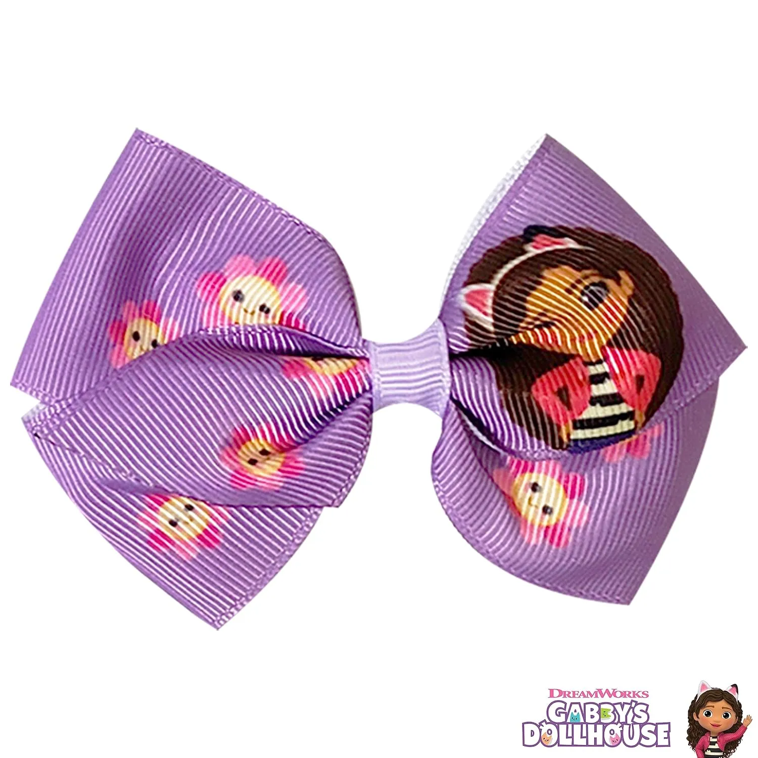 Gabby's Dollhouse Hair Bows - Hair Accessories Gift Set - 7 Pcs 4 Inch Bundle for Girls Different Character on each Hair Clip Kids Bow - Alligator Clip - Ages 3  