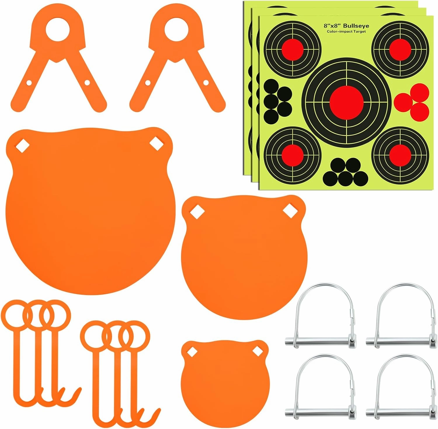 GADFISH AR500 Steel Target Combo Set, 3/8" Gong Target Hanging Kit, Outdoor Hanging Gong Targets with 10 Pcs Paper Targets, Complete AR500 Steel Kit Fit for 1 Inch OD EMT Conduit (Sold Separately)