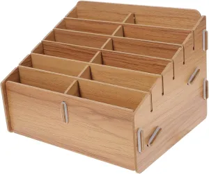 Game Cards Organizer Box Compartment Wooden Playing Card Holder for Home Outdoor Use Reliable Storage for Trading Cards Compact Design