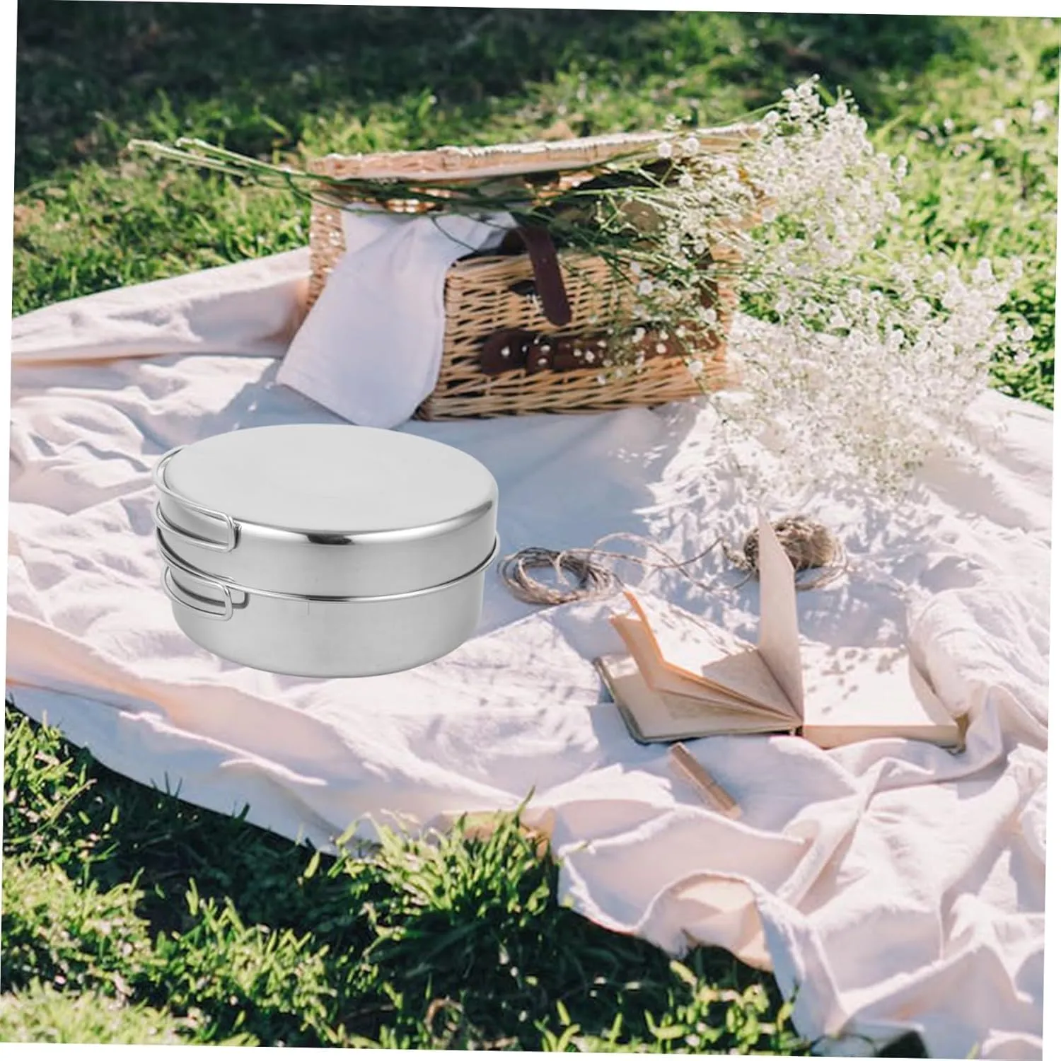 GANAZONO Outdoor Camping Pot Camping Pans Non Toaster Collapsible Jet Smart Frying Gears Camping Stove Gas