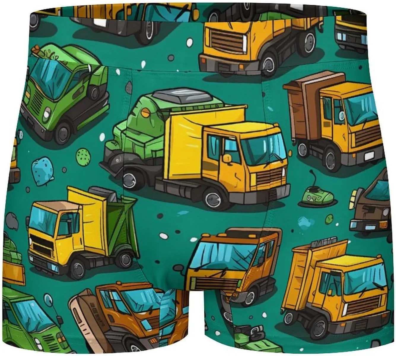 Garbage Truck Busy Day Men's Boxer Briefs Stretch Waistband Breathable Underwear