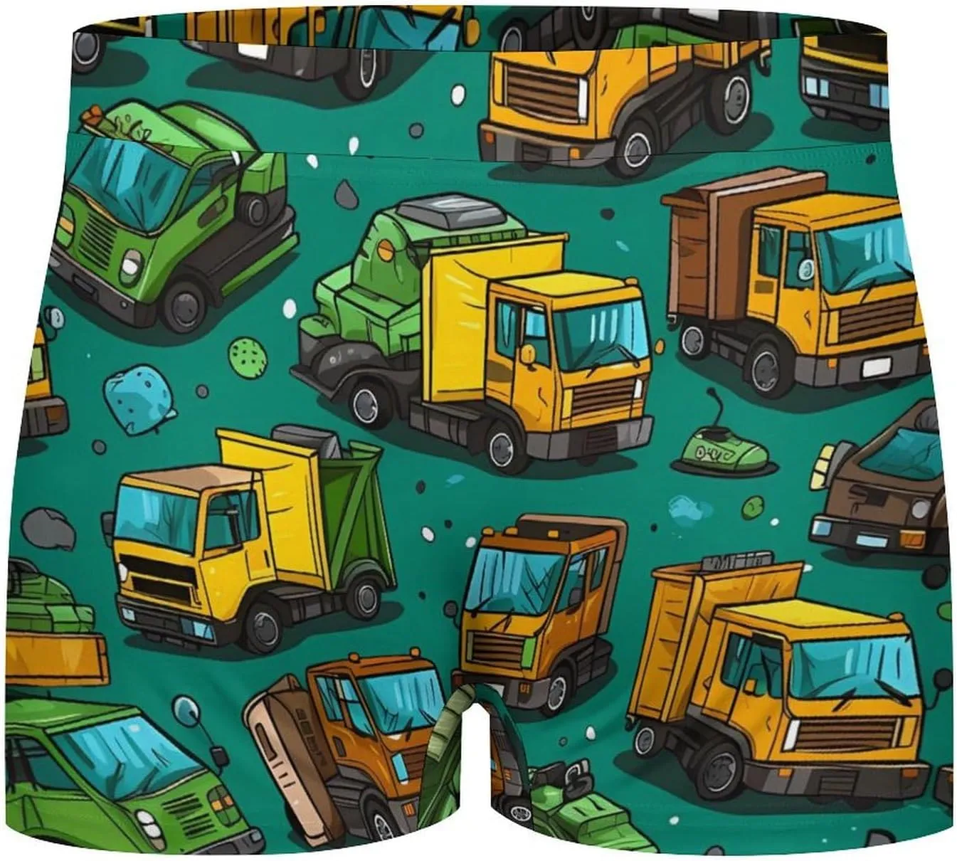 Garbage Truck Busy Day Men's Boxer Briefs Stretch Waistband Breathable Underwear