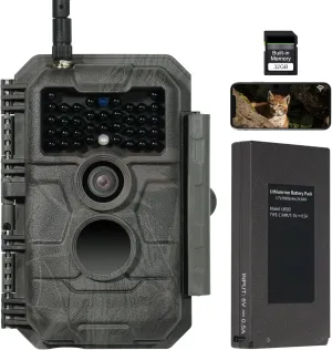 GardePro E6P Max Trail Camera, WiFi Bluetooth, Game Cameras with Rechargeable 8000mAh Battery, Built-in 32GB SD Card, 48MP 1296p, No Glow Night Vision, Motion Activated Waterproof, E6PMB