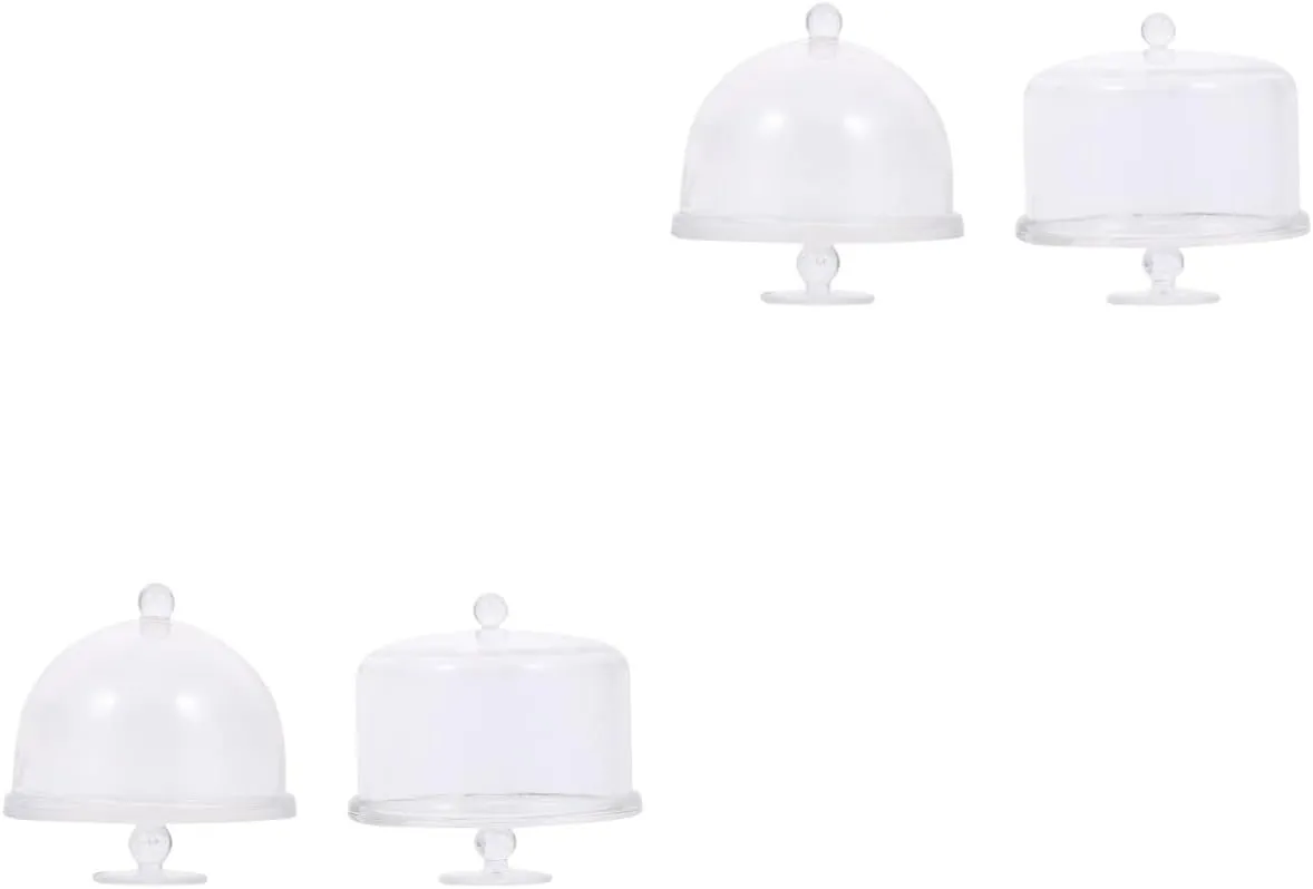 Garneck 4sets Dollhouse Accessories Miniature Kitchen Accessories Mini Cake Stand Dollhouse Miniature Furniture Dollhouse Decor Decorative Mini Dollhouse Display Stand Plastic 2pcs*4