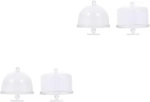 Garneck 4sets Dollhouse Accessories Miniature Kitchen Accessories Mini Cake Stand Dollhouse Miniature Furniture Dollhouse Decor Decorative Mini Dollhouse Display Stand Plastic 2pcs*4