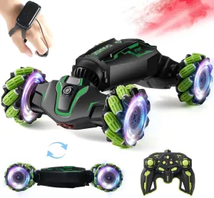 Gesture Sensing RC Stunt Car with Light & Music & Spray - Remote Control Cars for Boys 8-12 Toys, Best Birthday Gift for Kids 6 7 8 9 10 11 12  Years Old, Cool Hand Controlled Drift Fast RC Car