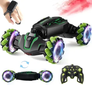 Gesture Sensing RC Stunt Car with Light & Music & Spray - Remote Control Cars for Boys 8-12 Toys, Best Birthday Gift for Kids 6 7 8 9 10 11 12  Years Old, Cool Hand Controlled Drift Fast RC Car