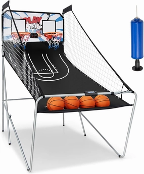 Giantex Folding Basketball Arcade Game - Electronic Hoop with 8 Game Modes, 4 Balls, 2 Hoops, Air Pump, LCD Scoreboard - For Adults & Kids