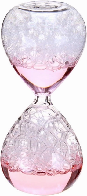 Glass Hourglass Timer Liquid Hourglass, Liquid Motion Timer, Hourglass Bubble Singing Hourglass Home Decorations Birthday Gifts, pink