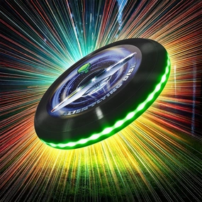 Glow in The Dark Frisbee - Flying Disc with 38 LEDs, 12 Lighting Modes – Waterproof, USB Rechargeable Light up Frisbee, 30-Minute Fast Charge for 1.5 Hours Playtime for Outdoor, Colorful Light Up