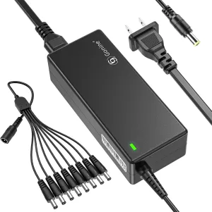 Gonine Security Camera Power Supply 12V 5A Power Cord with 8 Way Power Splitter Cable, 12 Volt 5A 60W Power Adapter for 12Vdc Lorex, Samsung, Q-See, Night Owl, Swann and Annke CCTV Cameras.