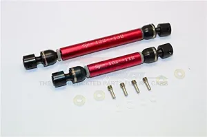 GPM For Traxxas TRX-4 Trail Defender Crawler Upgrade Parts Aluminum   Steel Front/Rear CVD Main Shafts - 1Pr Set Red