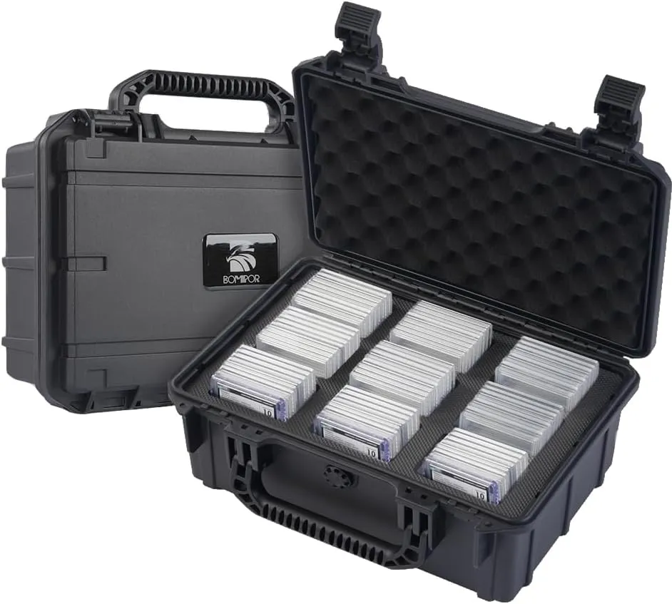 Graded Card Storage Box, Slab Case Compatible with PSA CGC BGS SGC Slabs, Holds 90 Graded Cards or 720 Semi Rigid Cards（Model A, Classic Black）