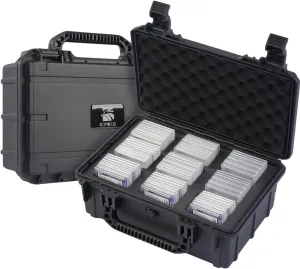 Graded Card Storage Box, Slab Case Compatible with PSA CGC BGS SGC Slabs, Holds 90 Graded Cards or 720 Semi Rigid Cards（Model A, Classic Black）