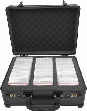 Graded Card Storage Box,Trading Card Storage Box with 3 Row,Waterproof Sports Card Case Aluminum Graded Card Case Compartments Fits PSA BGS FGS & SGC
