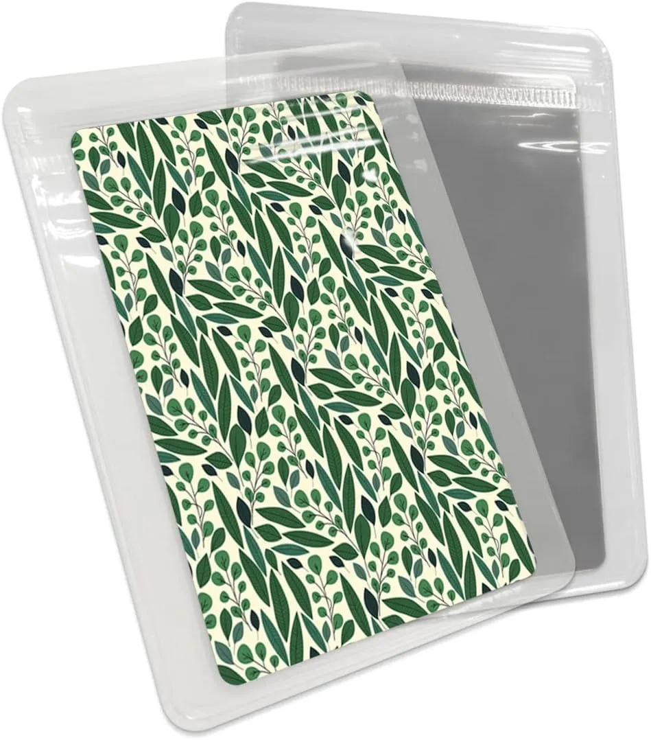 Green Small Compact Mirror for Purse, Tree Leaf Branches Botanical Summer Travel Makeup Mirror for Women Men, Rectangular Handheld Compact Pocket Mirror 1 PCS