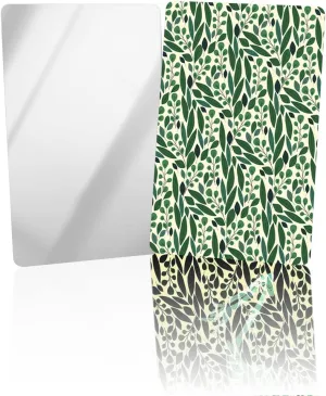 Green Small Compact Mirror for Purse, Tree Leaf Branches Botanical Summer Travel Makeup Mirror for Women Men, Rectangular Handheld Compact Pocket Mirror 1 PCS