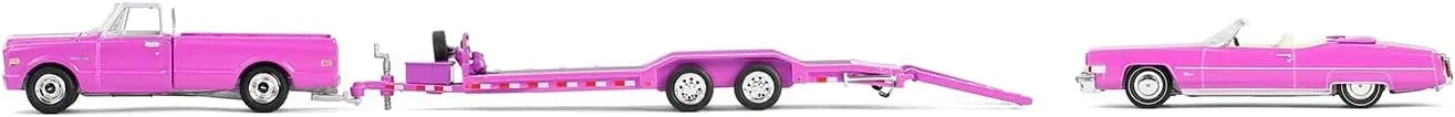 Greenlight 31180 (31180-B | 1:64 Hollywood Hitch & Tow Series 13 - Thelma & Louise - 1966 Thunderbird Convertible – Dust Covered (Top-Down) with 1967 F-250 & Enclosed Car Hauler)
