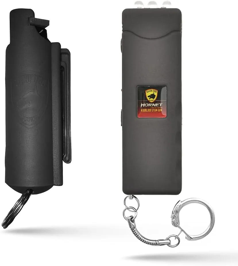 Guard Dog Pepper Spray Stun Gun Combo Pack - Self Defense Keychain Set, Personal Safety Devices for Women, Home Defense & Self Defense Kit, 0.5 fl oz