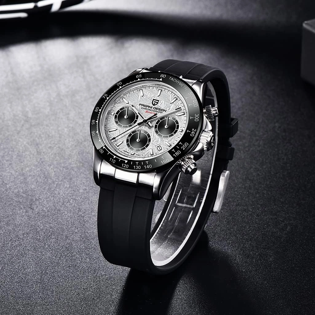 HaiQin Pagani Design Classic Men's Multifunctional Chronograph Full Stainless Steel Japanese VK63 Quartz Movement Tester 100m Waterproof Luxury Business Watch