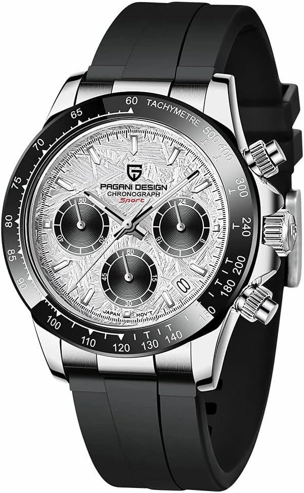 HaiQin Pagani Design Classic Men's Multifunctional Chronograph Full Stainless Steel Japanese VK63 Quartz Movement Tester 100m Waterproof Luxury Business Watch