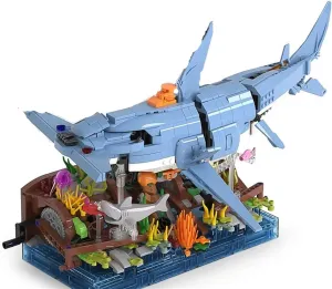 Hammerhead Shark Building Set; Build-and-Display Model for Adults; Functional Sea Scene Display; Home Decor Gift for Adults with a Passion for Ocean (1144 Pieces)