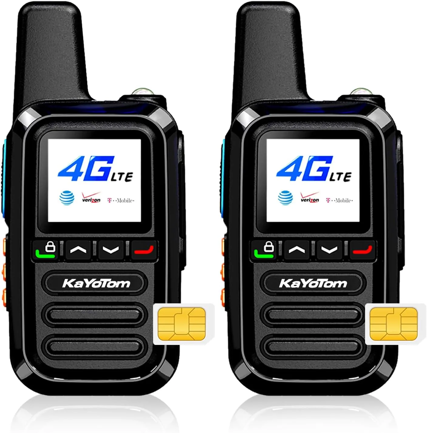 Handheld radios Unlimited Range Global walkie-Talkie 4G PoC one-Touch PTT Long Range walkie talkies 5000 Miles for Outdoor Sports, Logistics or Event Management. (2 Units with SIM Card)