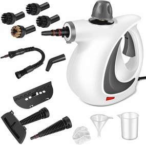 Handheld Pressurized Steam Cleaner with 12 pcs Accessories, Portable Steamer for Cleaning, Steam Cleaner for Home Use, Steamer for Cleaning Car, Furniture, Floor, Upholstery, Grout and Tile, Deep Gray