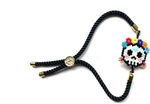 Handmade Adjustable Catrina Bracelet, Mexican Skull, Jewelry for Women, Miyuki Style, Stackable Charm Bracelet