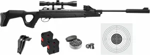 Hatsan SpeedFire (Magnum 1250) Air Rifle, Black with Included Wearable4U Paper Targets and Pellets Bundle