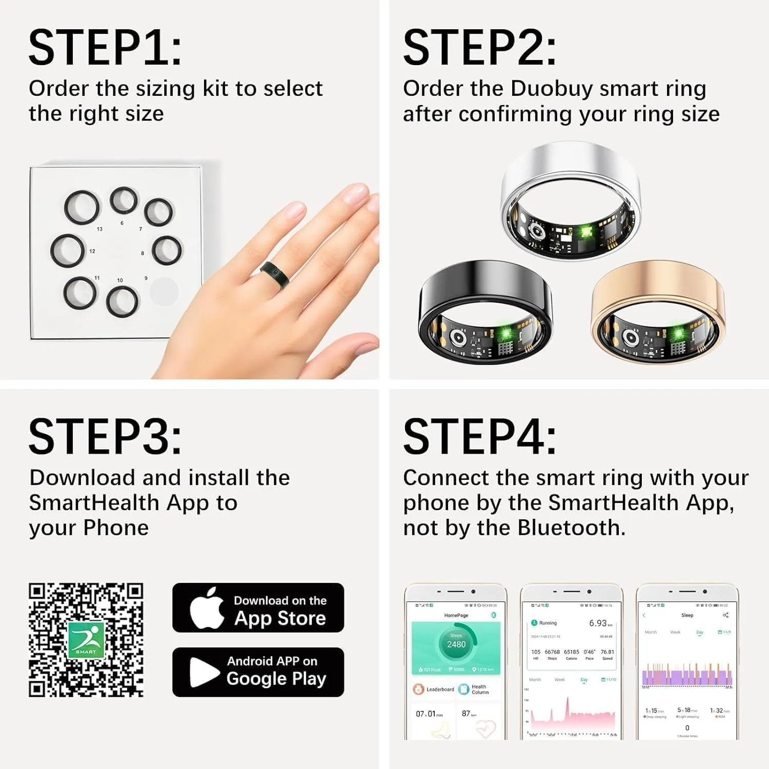 Health Rings for Women Men, Fitness Tracker with Heart Rate,Blood Oxygen, Blood Pressure, Sleep Tracker, Step Tracker, No Subscription Fee, IP68 Waterproof Smart Ring for iphone & Android (Silver 12#)
