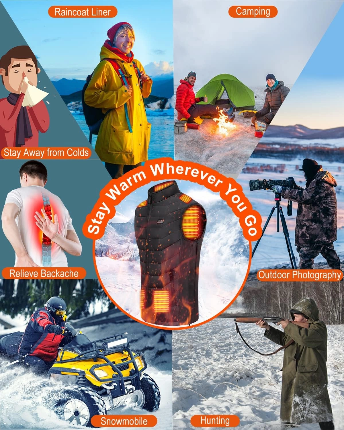 Heated Vest for Women & Men - Electric Rechargeable Warming Vest