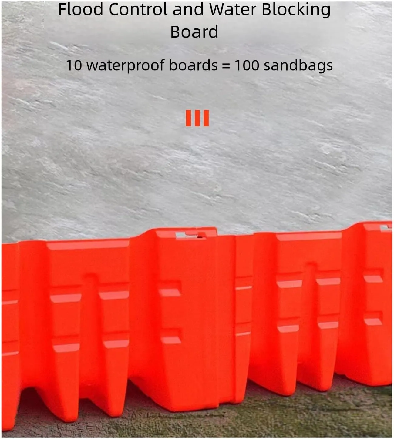 Heavy-Duty ABS L-Shaped Flood Barrier Panels, Removable Water Barriers for Garages, Basements, Reusable Flood Control Walls, Easy Installation(4pcs)