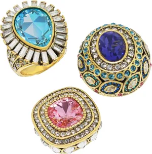 Heidi Daus "Enchante Magnetic Pendant Ring Set… (LIGHT ROSE/BLUE/PURPLE, 7)
